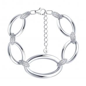 Серебряный браслет SOKOLOV с фианитом 94051506 фото