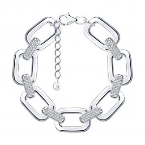 Серебряный браслет SOKOLOV с фианитом 94051535 фото