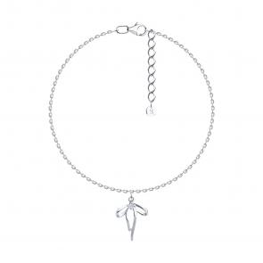 Серебряный браслет SOKOLOV с фианитом 94051537 фото