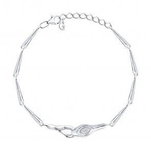 Серебряный браслет Символ года Змея SOKOLOV с фианитом 94051545 фото