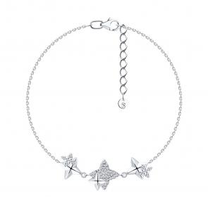 Серебряный браслет SOKOLOV с фианитом 94051576 фото