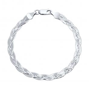 Серебряный браслет плетение Коса SOKOLOV 94054574 фото