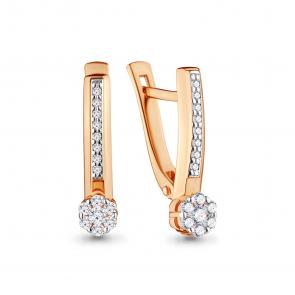 Золотые серьги AQUAMARINE с бриллиантом 940584к фото