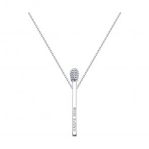 Серебряное колье SOKOLOV с фианитом 94070343-91 фото