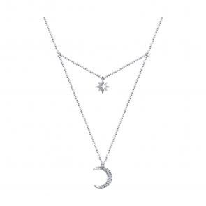 Серебряное колье SOKOLOV с фианитом 94070345-91 фото