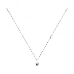 Серебряное колье SOKOLOV с фианитом и жемчугом Swarovski 94070614 фото