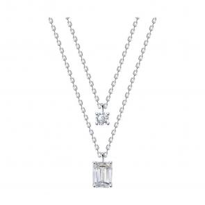 Серебряное колье SOKOLOV с фианитом 94071000-91 фото