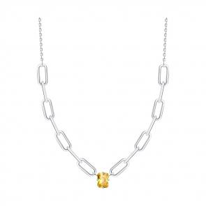 Серебряное колье SOKOLOV с фианитом 94071213 фото