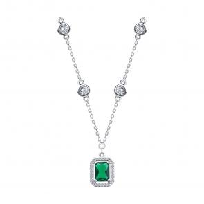 Серебряное колье SOKOLOV с фианитом 94071216 фото