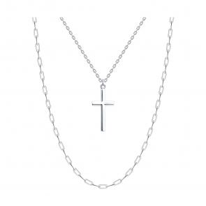 Серебряное колье-крест SOKOLOV 94071248 фото