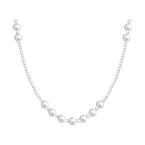 : Колье-сотуар из серебра с синтетическим жемчугом 94071374 фото