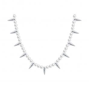 : Колье из серебра с синтетическим жемчугом 94071430 фото