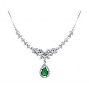 Серебряное колье SOKOLOV с фианитом 94071463-91 фото