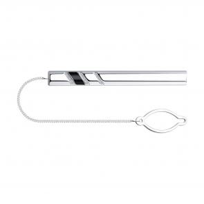 Серебряный зажим для галстука SOKOLOV с фианитом и эмалью 94090003 фото