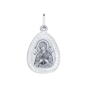 Серебряная подвеска-иконка Божией Матери Семистрельная SOKOLOV 94100151 фото