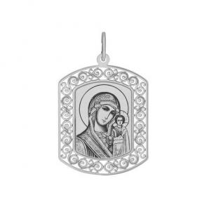Серебряная подвеска-иконка Божией Матери Казанская SOKOLOV 94100207 фото
