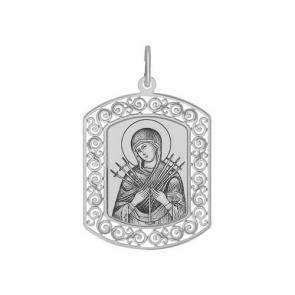 Серебряная подвеска-иконка Божией Матери Семистрельная SOKOLOV 94100208 фото