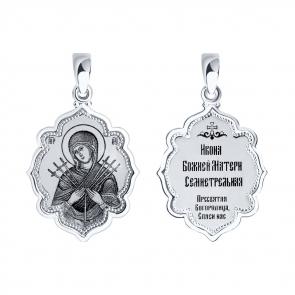 Серебряная подвеска-иконка Божией Матери Семистрельная SOKOLOV 94100221 фото