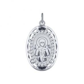 Серебряная подвеска-иконка Святая блаженная Матрона SOKOLOV с фианитом 94100243 фото