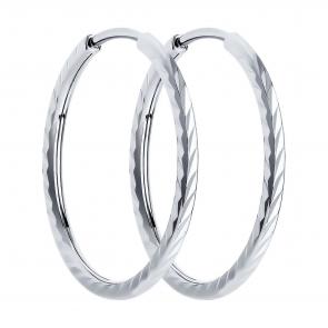 Серебряные серьги с алмазной гранью SOKOLOV 94140070 фото