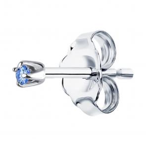 Одиночная серьга из серебра SOKOLOV с фианитом 94170003-91 фото