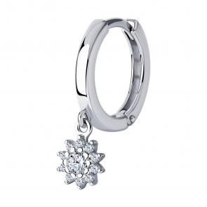 Одиночная серьга из серебра SOKOLOV с фианитом 94170142 фото