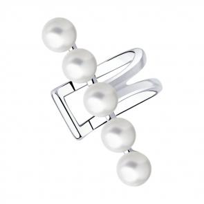 Одиночная серьга из серебра SOKOLOV с жемчугом 94170186 фото