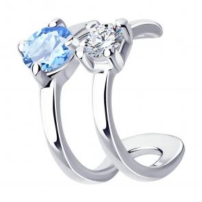 Одиночная серьга из серебра SOKOLOV с фианитом 94170190-91 фото