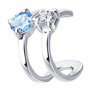 Одиночная серьга из серебра SOKOLOV с фианитом 94170190 фото