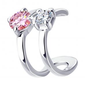 Одиночная серьга из серебра SOKOLOV с фианитом 94170191-91 фото