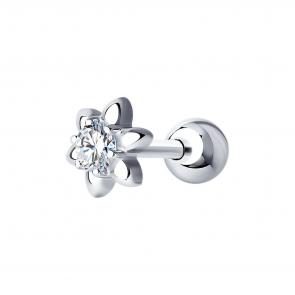 Одиночная серьга  из серебра SOKOLOV с фианитом 94170199 фото