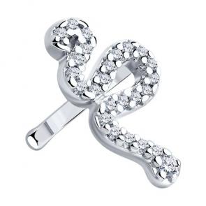 Одиночная серьга из серебра SOKOLOV с фианитом 94170235 фото