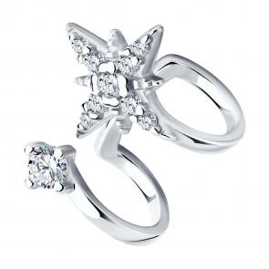 Одиночная серьга из серебра SOKOLOV с фианитом 94170239-91 фото