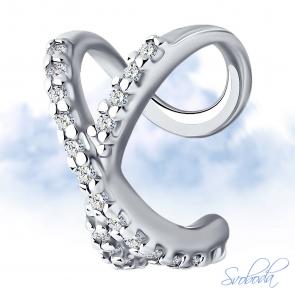 Одиночная серьга из серебра SOKOLOV с фианитом 94170243-91 фото