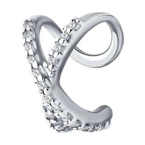 Одиночная серьга из серебра SOKOLOV с фианитами 94170243 фото