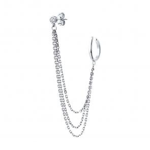 Одиночная серьга из серебра SOKOLOV с фианитом 94170244-91 фото