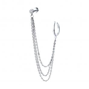 Одиночная серьга из серебра SOKOLOV с фианитом 94170244 фото