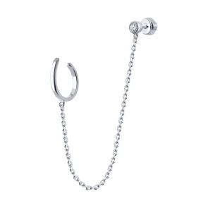 Одиночная серьга из серебра SOKOLOV с фианитом 94170245 фото