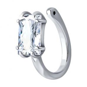 Одиночная серьга из серебра SOKOLOV с фианитом 94170246 фото