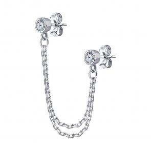 Одиночная серьга из серебра SOKOLOV с фианитом 94170247-91 фото