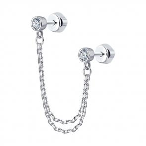 Одиночная серьга из серебра SOKOLOV с фианитом 94170247 фото