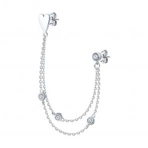 Одиночная серьга из серебра SOKOLOV с фианитом 94170258-91 фото