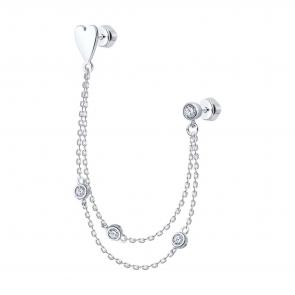 Одиночная серьга из серебра SOKOLOV с фианитом 94170258 фото