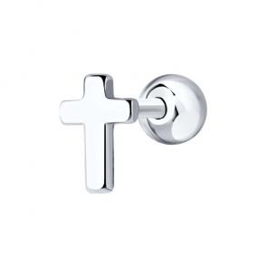 Одиночная серьга-пирсинг Крест SOKOLOV 94170261 фото