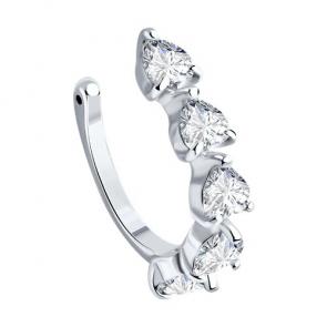 Одиночная серьга из серебра SOKOLOV с фианитом 94170267 фото