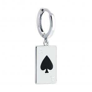 Одиночная серьга из серебра SOKOLOV с эмалью 94170298 фото