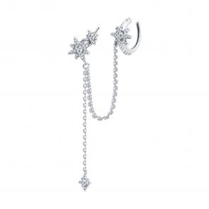 Одиночная серьга из серебра SOKOLOV с фианитом 94170327-91 фото