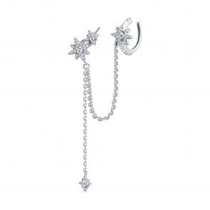 Одиночная серьга из серебра SOKOLOV с фианитом 94170327 фото