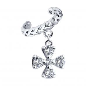 Одиночная серьга из серебра SOKOLOV с фианитом 94170331 фото