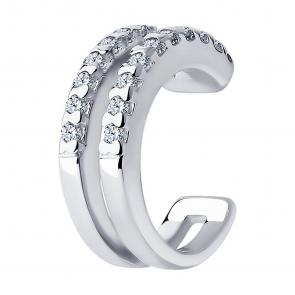 Одиночная серьга из серебра SOKOLOV с фианитом 94170335 фото